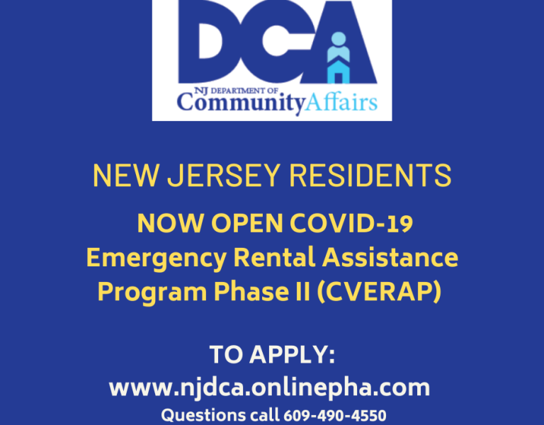 Now Open  #COVID19 Emergency Rental Assistance Program for NJ residents